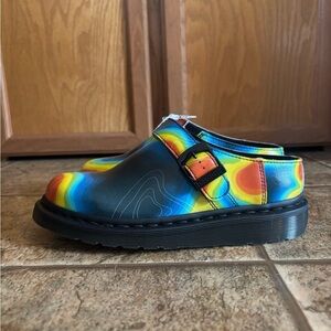 NWOT Dr. Martens Isham Genix Nappa Map Leather Slingback Mule sz 6M/7W